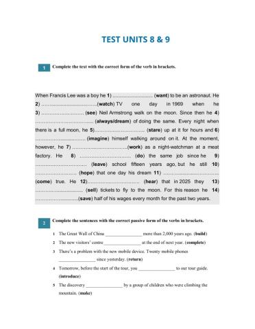 Test Passive & Reported Speech