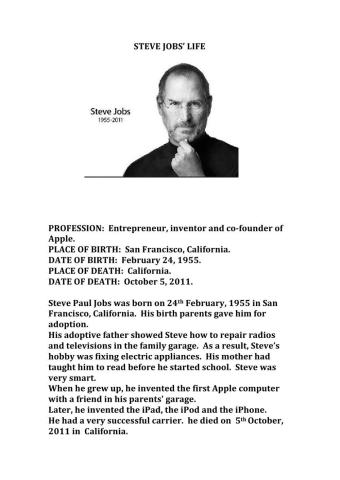Steve Jobs' life