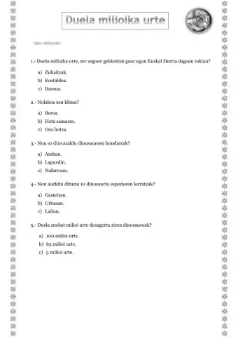 Entzumena: duela milioika urte