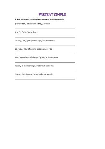 Present simple + reading