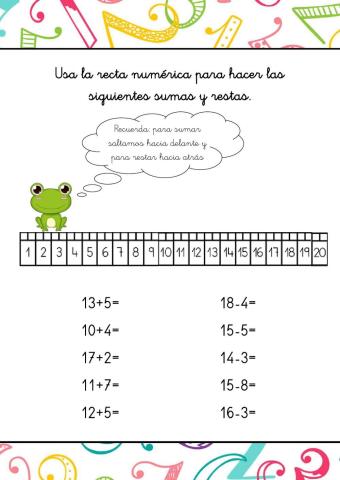 Sumas y restas 1-20