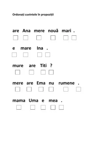 Ordonarea cuvintelor