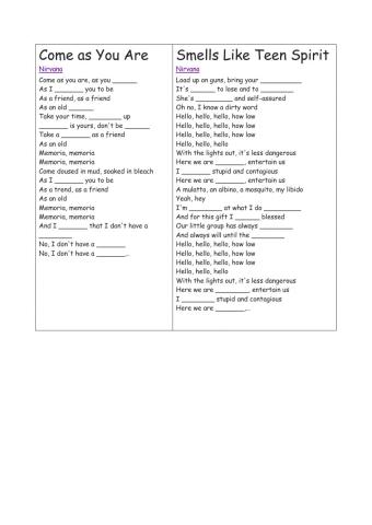 Nirvana - Fill in the blanks
