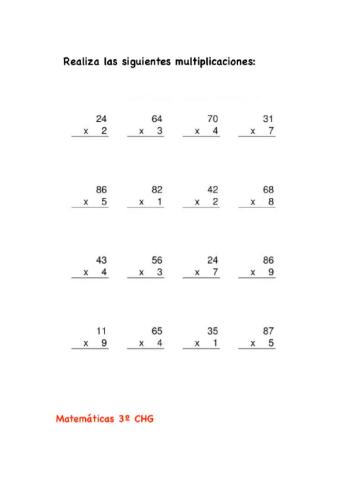 Multiplicaciones por una cifra