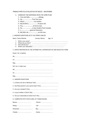 Trabajo Práctico Evaluativo de Inglés