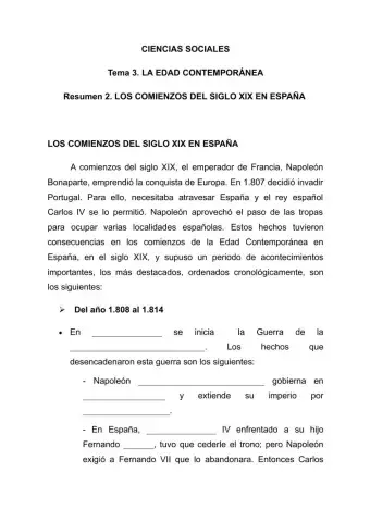 Los comienzos del siglo XIX en España