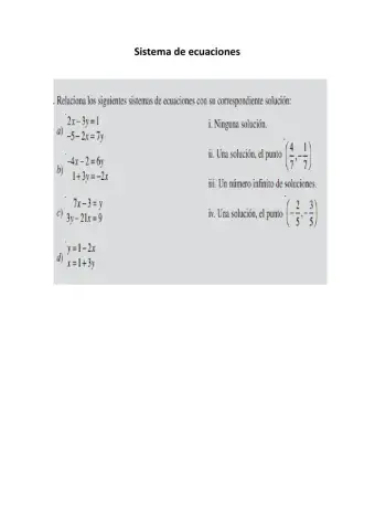 Sistema de ecuaciones