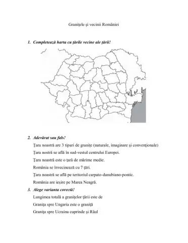 Vecinii şi graniţele României