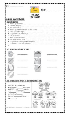 Final exam 1st jrs grammar