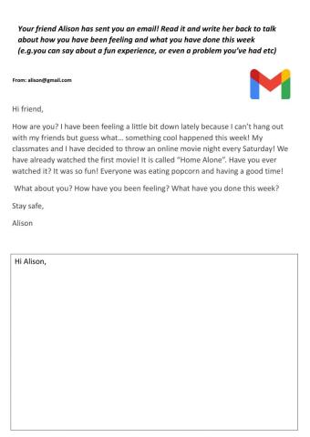 Write an email to a friend