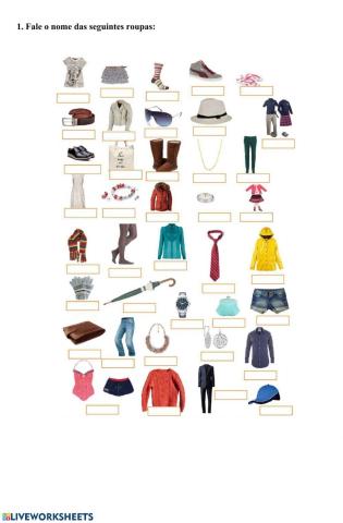 Roupas e descrição