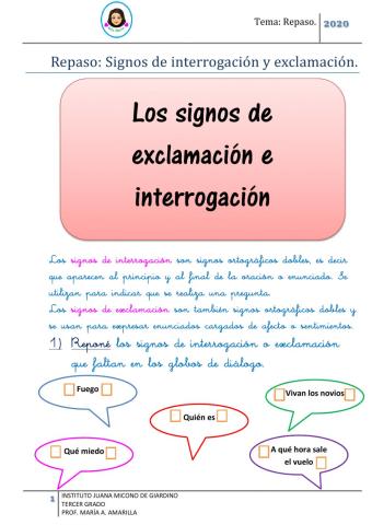 Signos de interrogación y exclamación