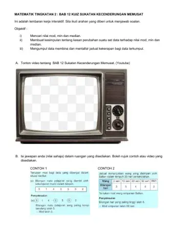 Kuiz t2 bab 12 Sukatan Kecenderungan Memusat 1