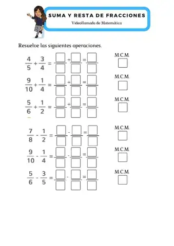 Suma y resta de fracciones