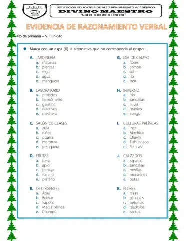 Evidencia de Razonamiento verbal