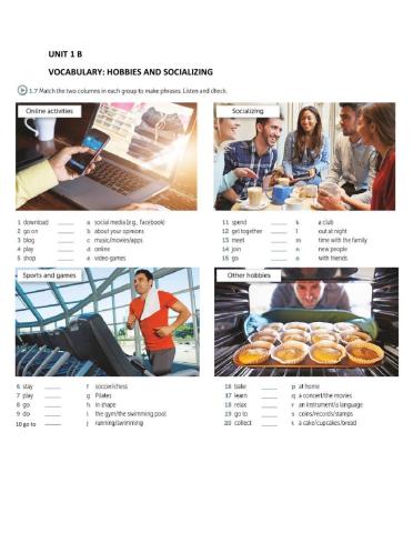 I 3 Unit 1 B Vocabulary and Listening