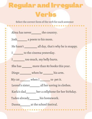 Regular & Irregular Verbs