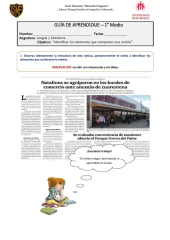 Estructura de la noticia - Primero Aliberti