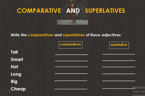 Comparative and superlatives