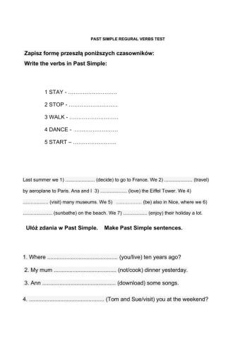 Past Simple regular verbs