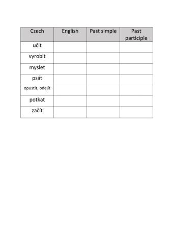 Irregular verbs
