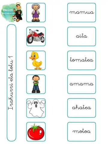 5 urte. IRAKURKETA. Irakurri eta lotu 01