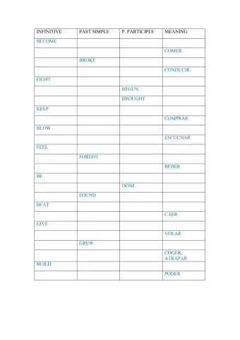 Flyers Irregular Verbs 1