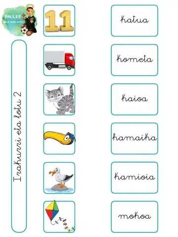 5 urte. IRAKURKETA. Irakurri eta lotu 02