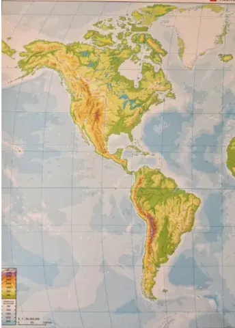 Mapa físico de américa