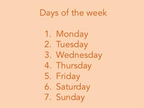 Days of the week
