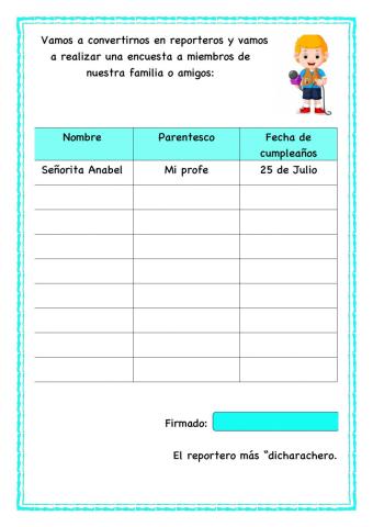 Encuesta del cumpleaños