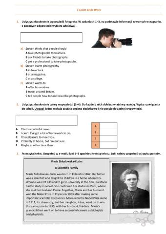 E8 U5 Życie towarzyskie Exam Skills