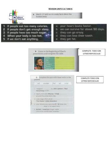 General review units 5,6 7 and 8