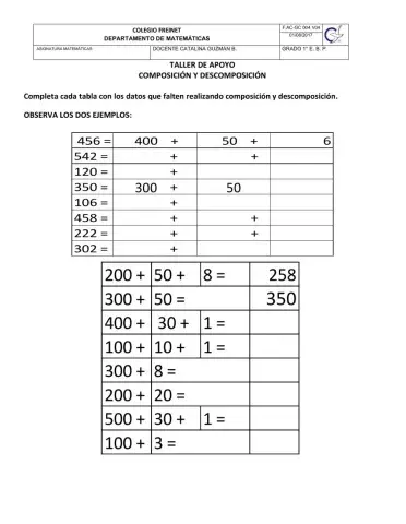 Composición y descomposición hasta 599
