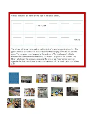 Rooms in a school building