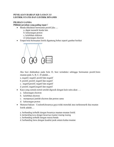 Penilaian harian kd 3.4 dan 3.5