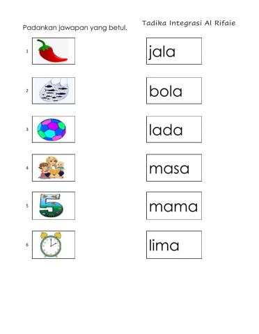 Latihan suku kata la dan ma