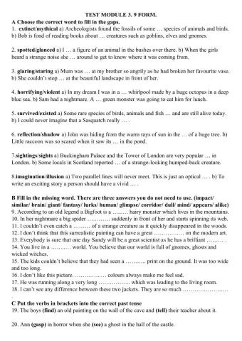 9 form Test Module 3