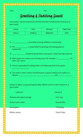 Greeting & Seating Guest