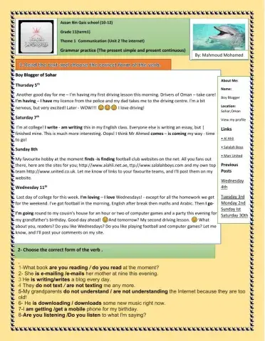 Present simple and present continuous