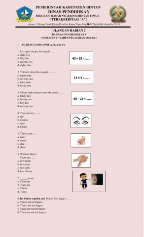 Ulangan hariaan kelas 3 (26-11-20)