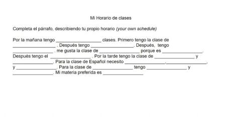 My class schedule