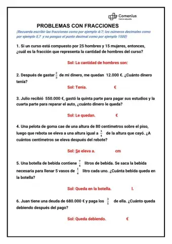 Problemas de fracciones