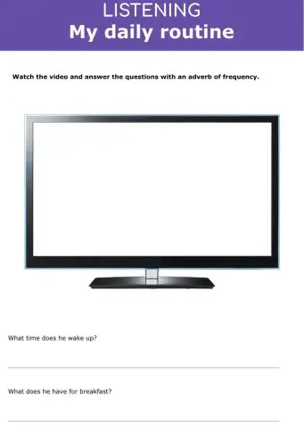 Adverbs of frequency - Daily routine