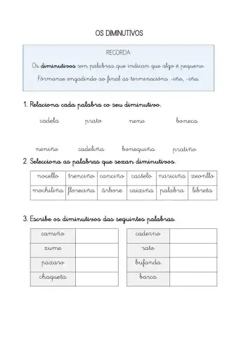 Os diminutivos