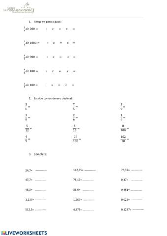 Fracciones decimales