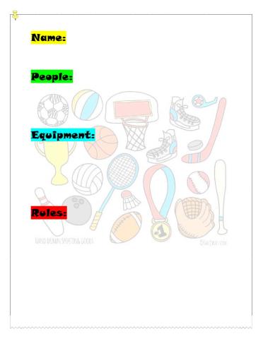 Invent your own sport