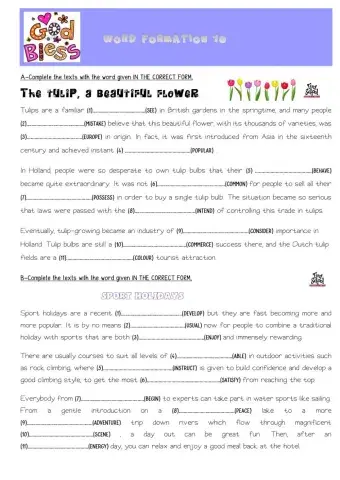 Word formation 10 fce