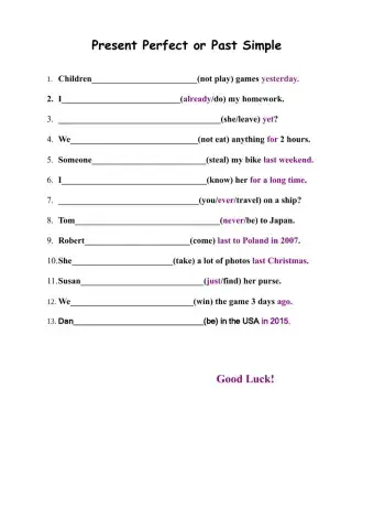 Present Perfect or Past Simple