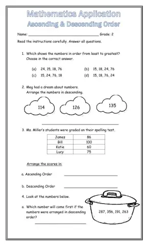 Ascending and Descending Order